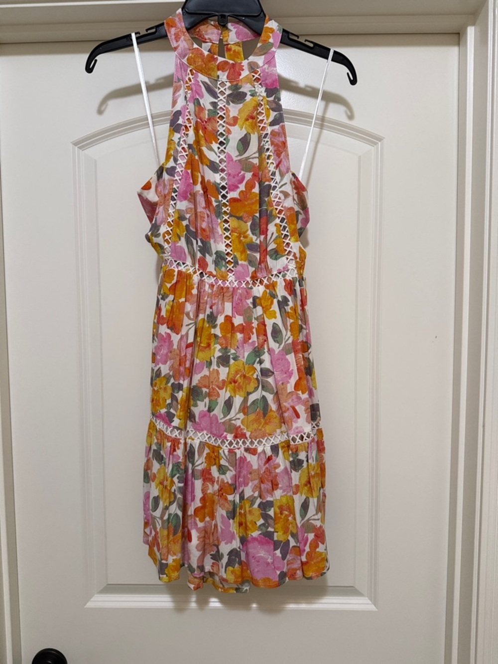 Petal & Pup Pink, Yellow & Orange Floral Halter Dress